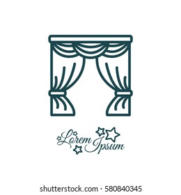 Web line icon. Window curtain