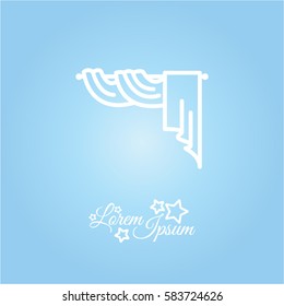 Web line icon. Window curtain