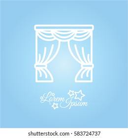 Web line icon. Window curtain