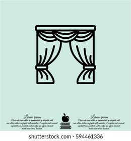 Web line icon. Window curtain