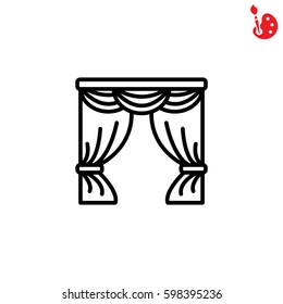 Web line icon. Window curtain