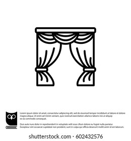 Web line icon. Window curtain