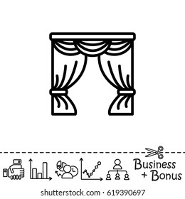 Web line icon. Window curtain