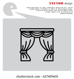 Web line icon. Window curtain