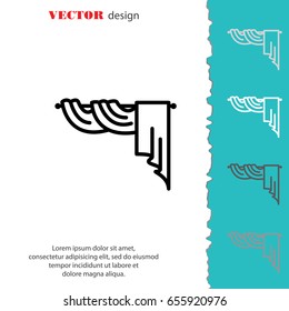 Web line icon. Window curtain