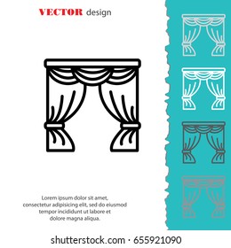 Web line icon. Window curtain
