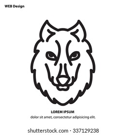 Web line icon - Wolf; wild animals