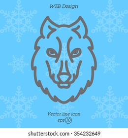 Web line icon. Wolf; wild animals