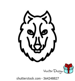 Web line icon. Wolf; wild animals