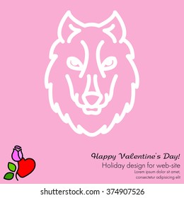 Web line icon. Wolf; wild animals