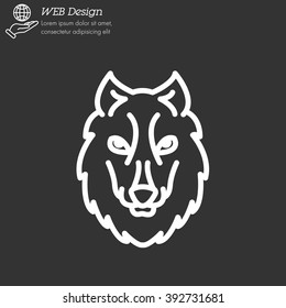 Web line icon. Wolf; wild animals