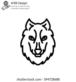 Web line icon. Wolf; wild animals