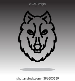 Web line icon. Wolf; wild animals
