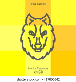 Web line icon. Wolf; wild animals