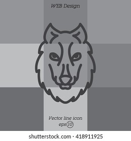 Web line icon. Wolf; wild animals