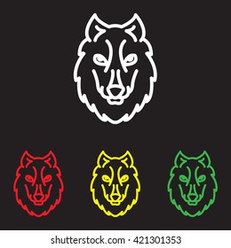 Web line icon. Wolf; wild animals