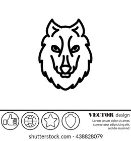 Web line icon. Wolf; wild animals