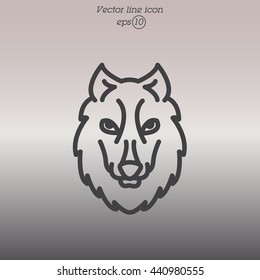 Web line icon. Wolf; wild animals