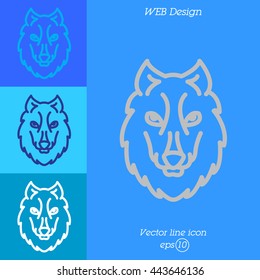 Web line icon. Wolf; wild animals