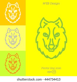 Web line icon. Wolf; wild animals