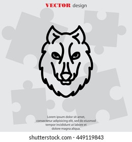 Web line icon. Wolf; wild animals
