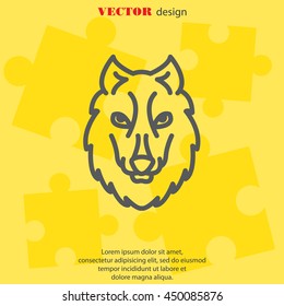 Web line icon. Wolf; wild animals