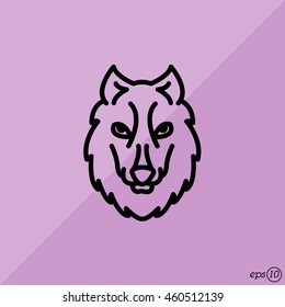 Web line icon. Wolf; wild animals