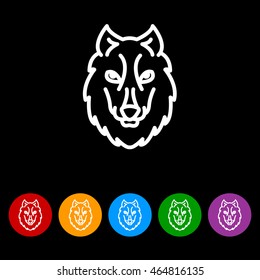 Web line icon. Wolf; wild animals