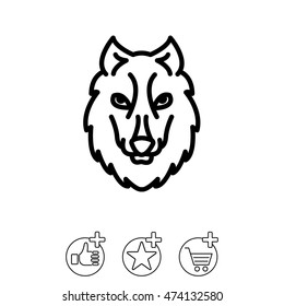 Web line icon. Wolf; wild animals