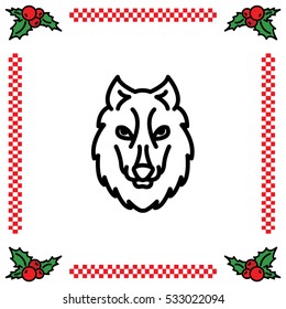 Web line icon. Wolf; wild animals
