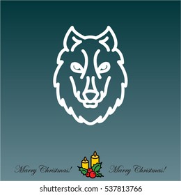 Web line icon. Wolf; wild animals