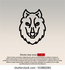 Web line icon. Wolf; wild animals