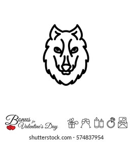Web line icon. Wolf; wild animals