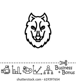 Web line icon. Wolf; wild animals