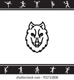 Web line icon. Wolf; wild animals
