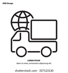 Web line icon -?? World shipping