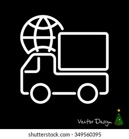Web line icon. World shipping
