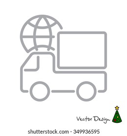 Web line icon. World shipping
