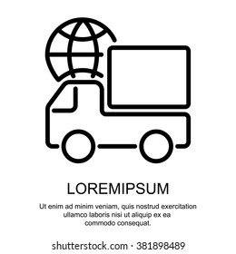 Web line icon. World shipping