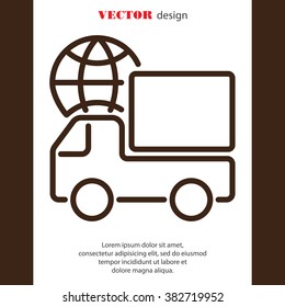 Web line icon. World shipping
