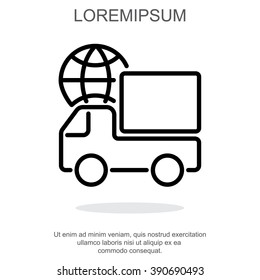 Web line icon. World shipping