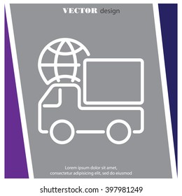 Web line icon. World shipping
