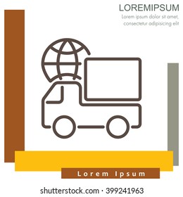 Web line icon. World shipping