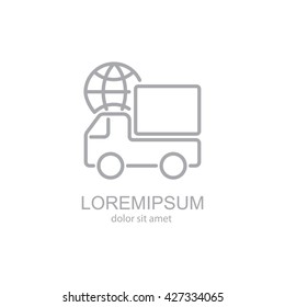 Web line icon. World shipping