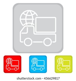 Web line icon. World shipping