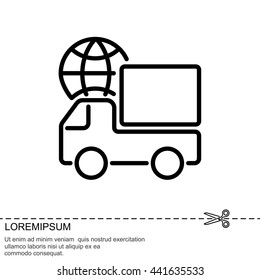 Web line icon. World shipping