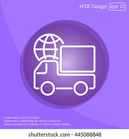 Web line icon. World shipping