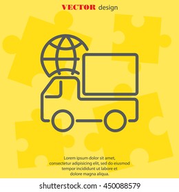 Web line icon. World shipping