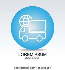 Web line icon. World shipping