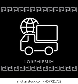 Web line icon. World shipping